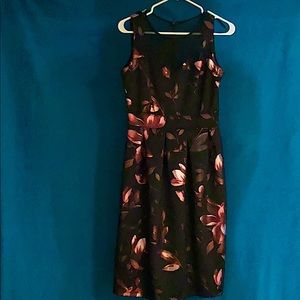 Black and rose colored cocktail dress